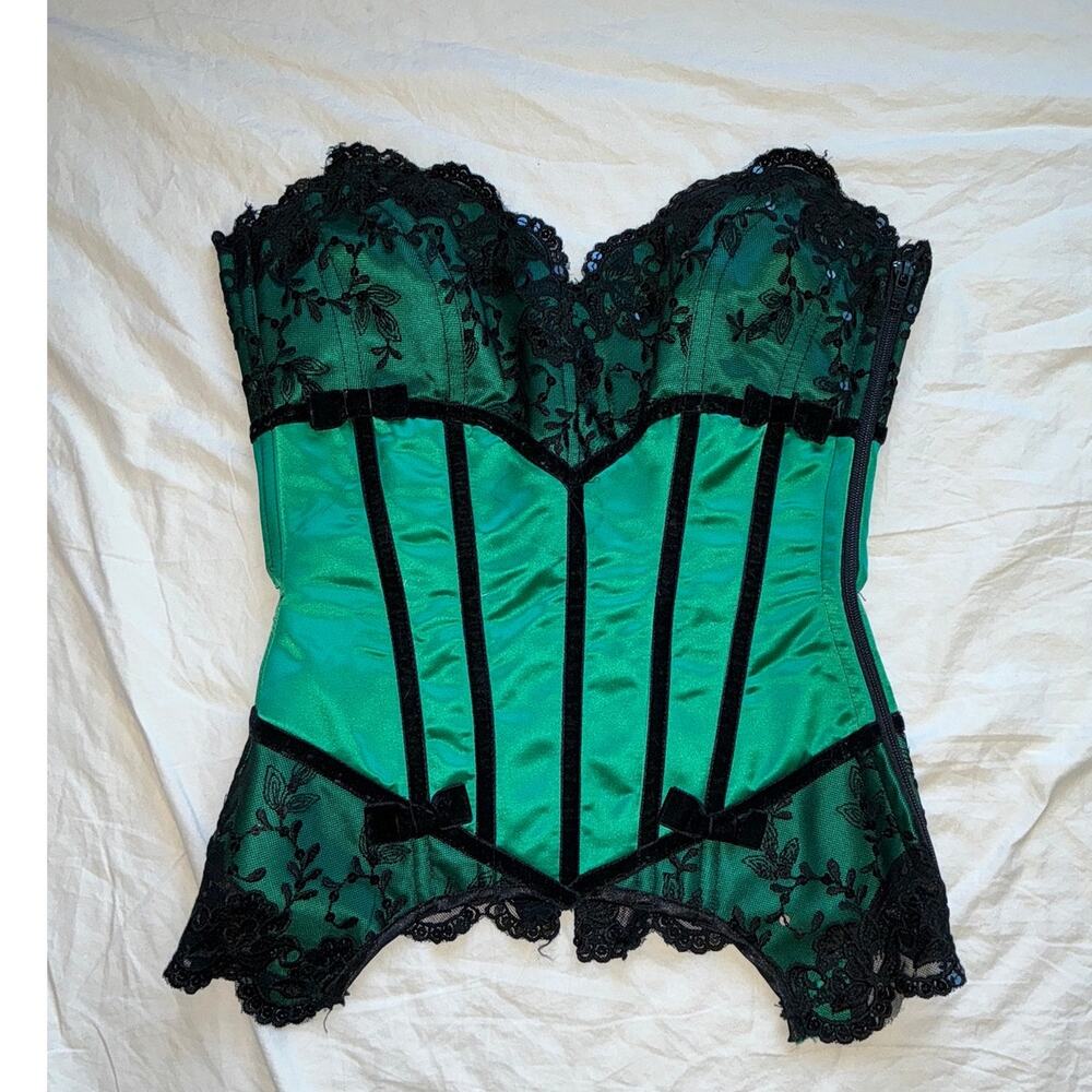 Leg Avenue Burlesque Jewel Corset S/P Emerald Green
